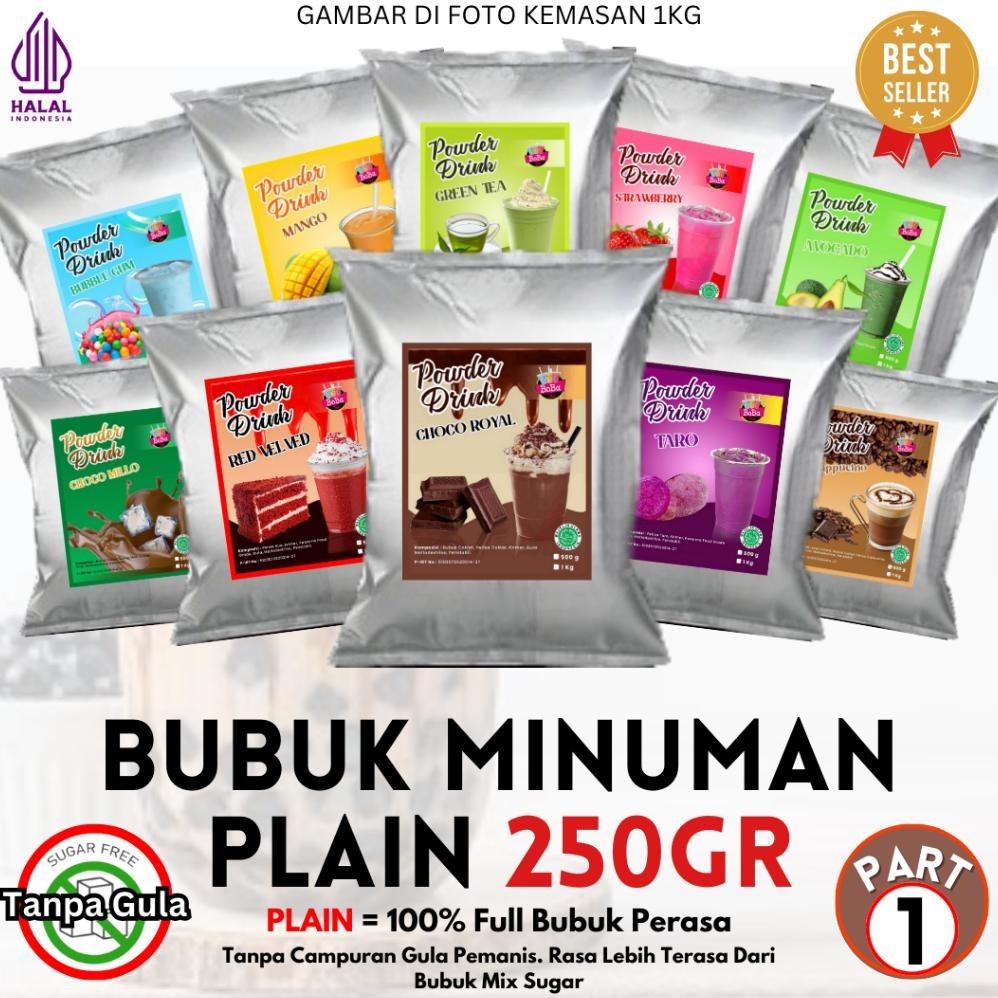 

Bubuk Minuman Rasa PLAIN 250gr Serbuk Minuman Kekinian