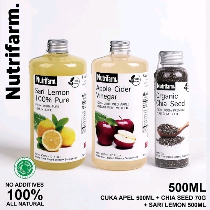 

HOT SALE CUKA APEL SARI LEMON CHIA SEED PAKET 3 IN 1 ORIGINAL ORGANIK