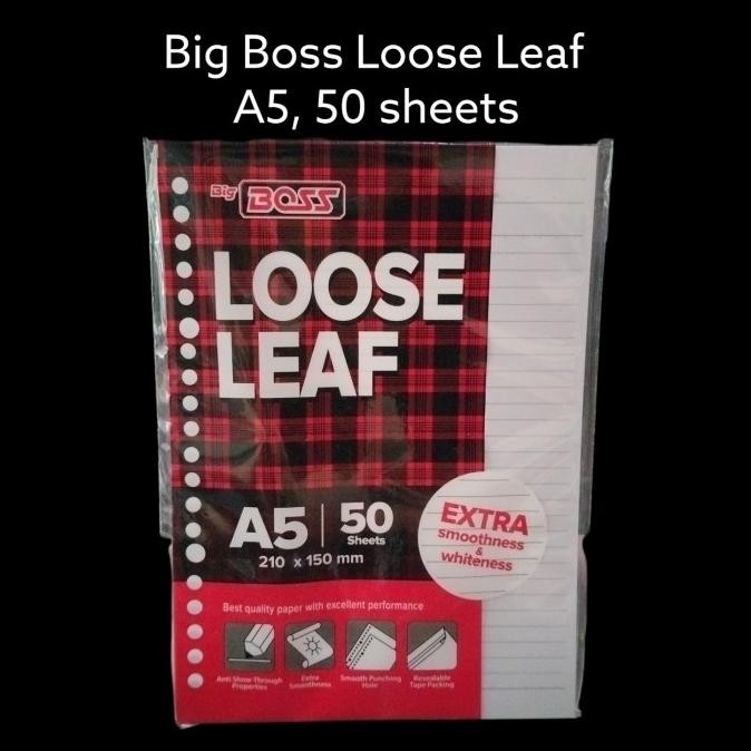 

+%+%+%] Kertas Binder Loose Leaf Big Boss A5 isi 50 lembar