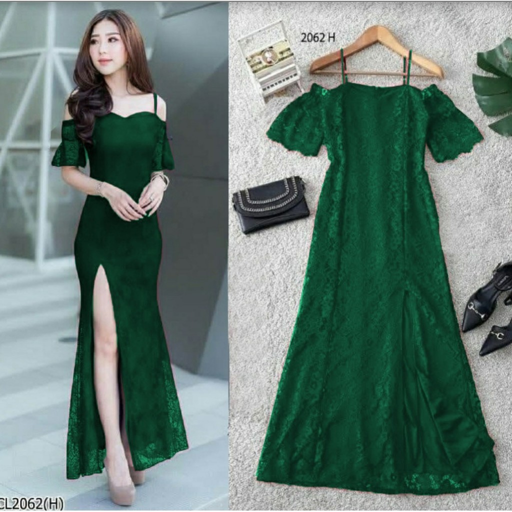 Dress Wanita Dewasa Maxydres Mididres Vial2024 Kekinian Baju Brokat Seragam Brismed Gaung Kondangan 