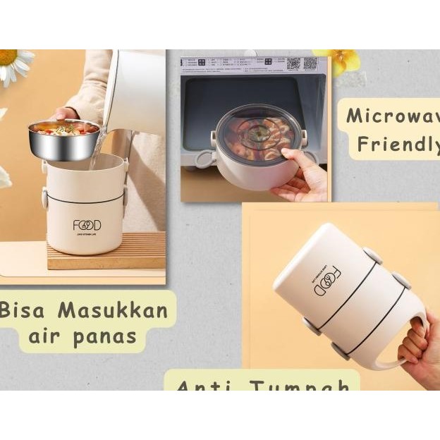 Rantang Makan Tahan Panas / Rantang Susun Stainless Anti Tumpah