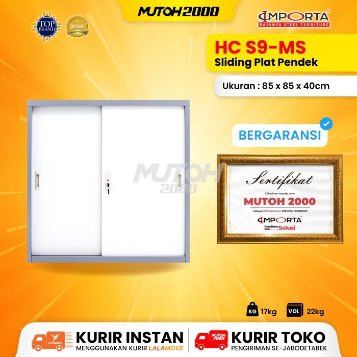 

IMPORTA S9-MS Lemari arsip besi Pintu Sliding Plat PENDEK