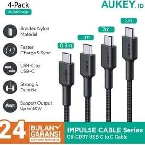 +++++] Aukey CB-CD37 USB C To C 3A (4pcs) ini