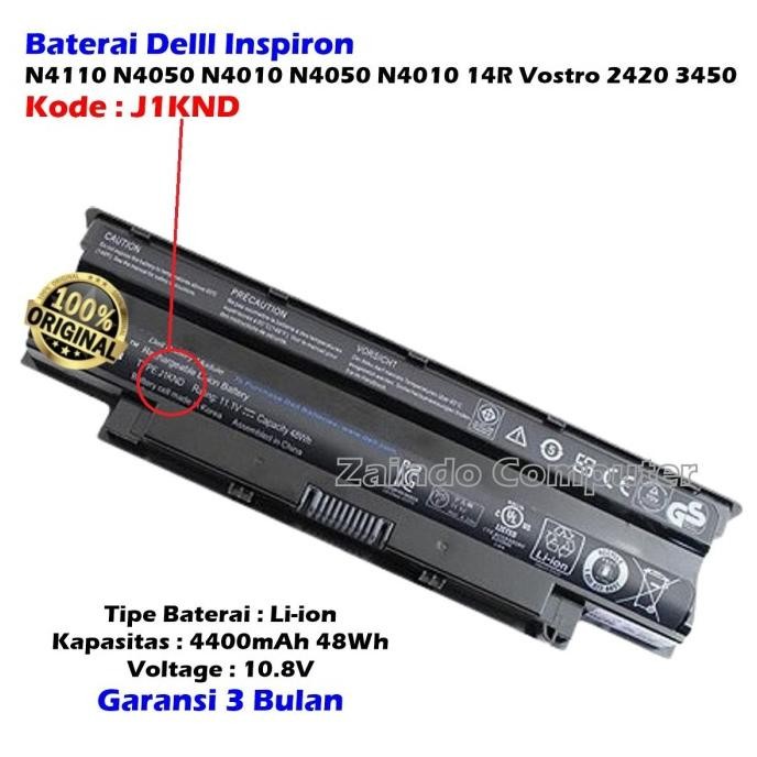 BATERAI DELL J1KND N4110 N4050 N4010 N4050 N4010 14R Vostro 2420 3450