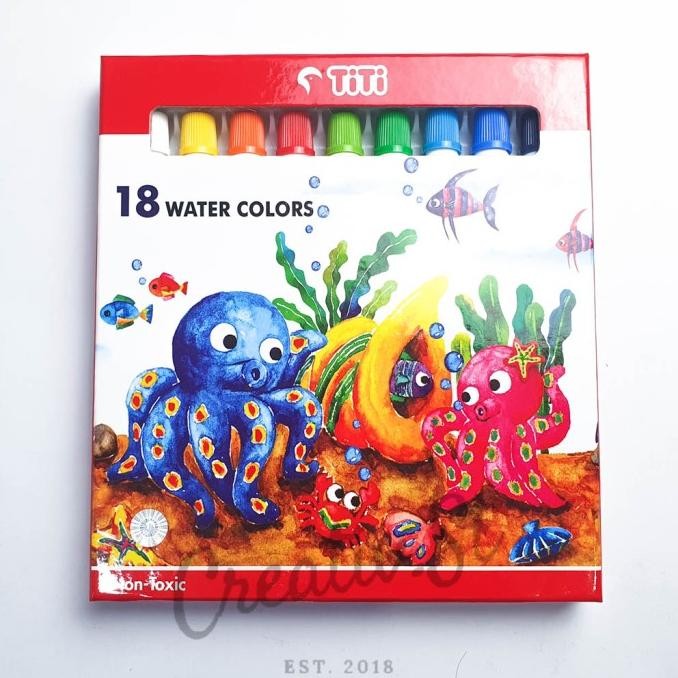 

BEBAS ONGKIR - Cat Air Watercolor 18 Warna Titi Joyko 6 ml