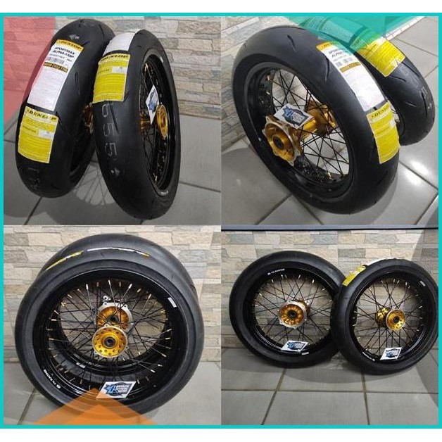BANSET SUPERMOTO YAMAHA WR 155 R RING 17 TK RACING BAN DUNLOP 11OKTZ4