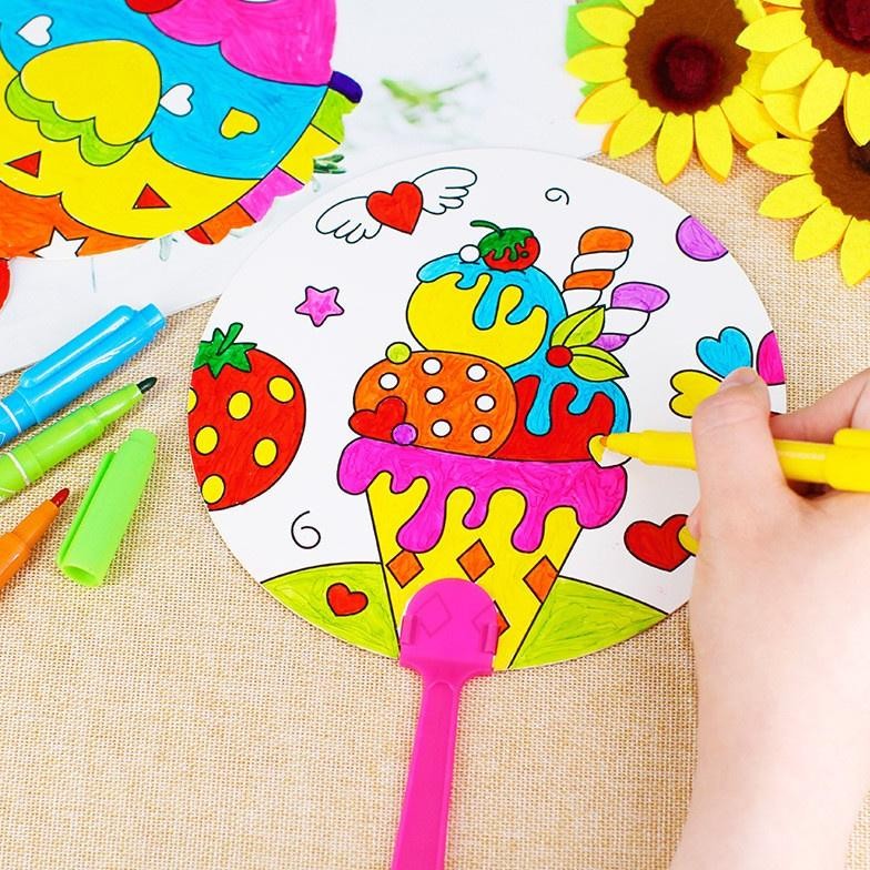 DIY KIPAS KERTAS / Mewarnai Kipas DIY / Prakarya anak / KIPAS KERTAS Prakarya