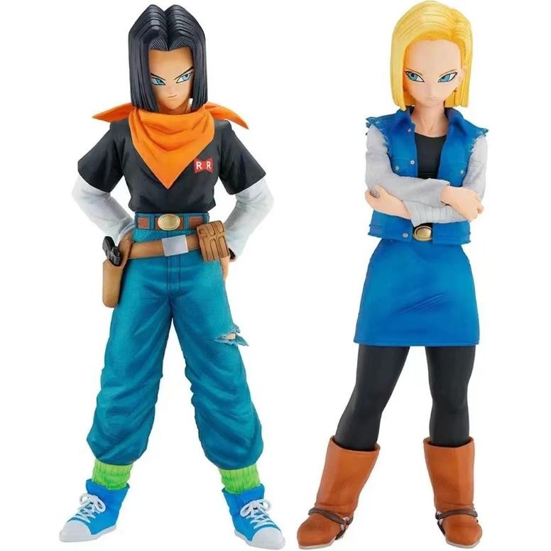 24cm anime dragon ball z android 17 18 figure android 18 pvc action figures collection model toys fo