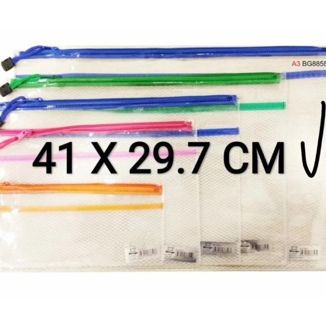 

S57 DOMPET TEMPAT DOKUMEN MAP PLASTIK ZIPPER BAG A3 NFR