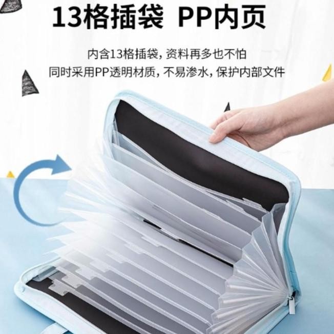 

DOCUMENT BAG / TAS DOKUMEN FILE DELI A4 13 SEKAT 72561 NEW !!