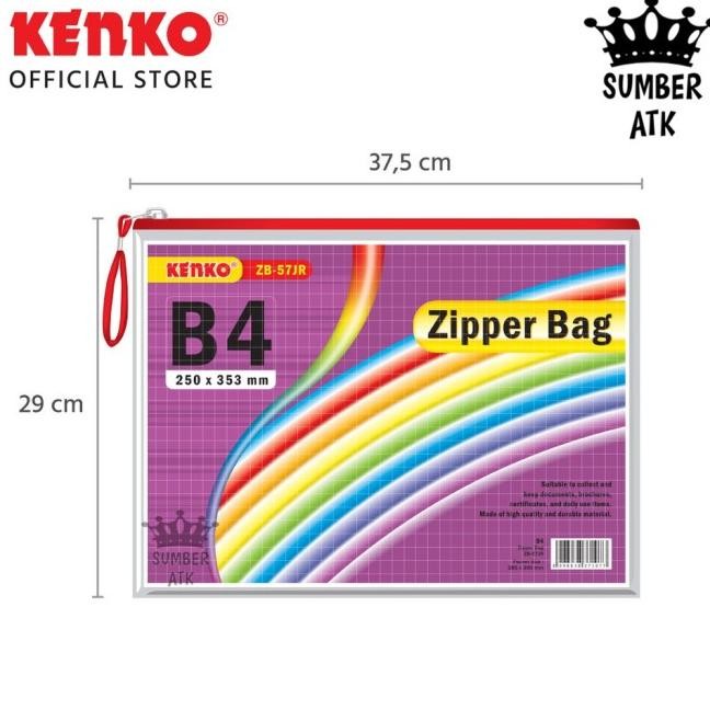 

PRODUK KENKO PVC ZIPPER BAG ZB-57 B4 JARING / TAS DOKUMEN SLETING - 1