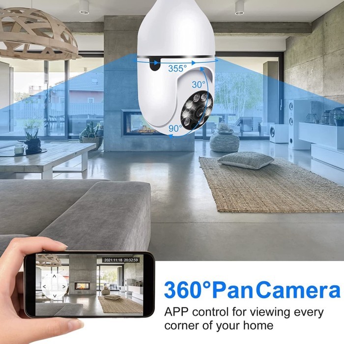 EYESEC Kamera CCTV LAMPU Bohlam IP Camera CCTV Wifi Wireless 3MP HD