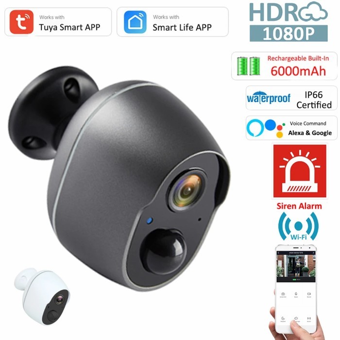 KERUI IP Kamera CCTV TUYA WiFi baterai Portable Camera