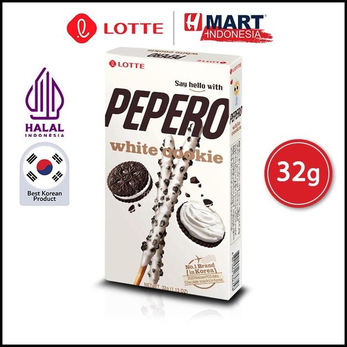 

Lotte Pepero White Cookie - Biskuit Stik Salut Cokelat Putih Dan Kukis 32G