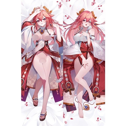 50x150cm Desain Baru Genshin Impact Yae Miko Dakimakura Pria Otaku Sarung Bantal Tubuh Peluk Sarung 