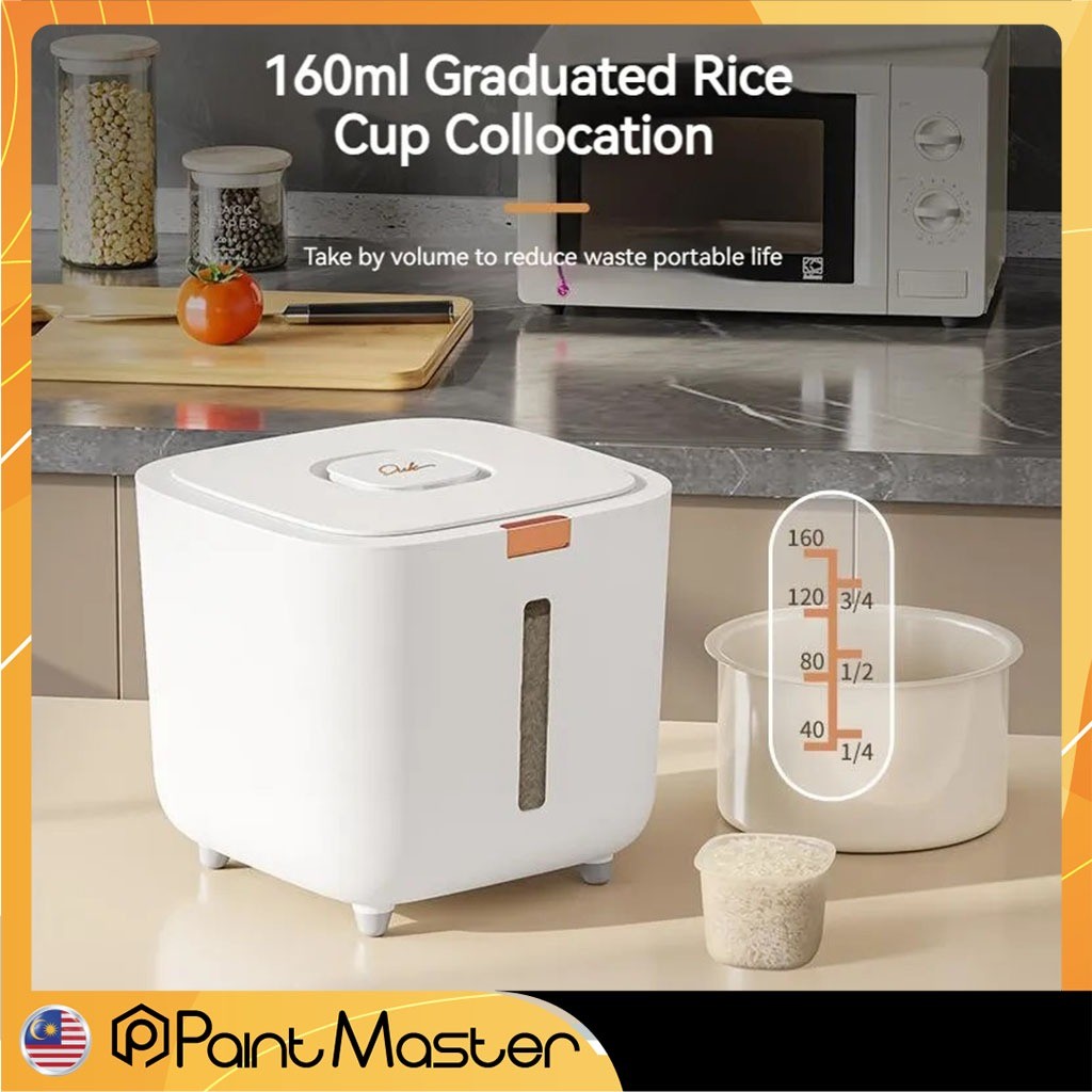 Kotak Penyimpanan Beras Kedap Udara (5Kg, 10Kg) Ember Beras Wadah Sereal Rumah Tangga Bekas Beras Ke