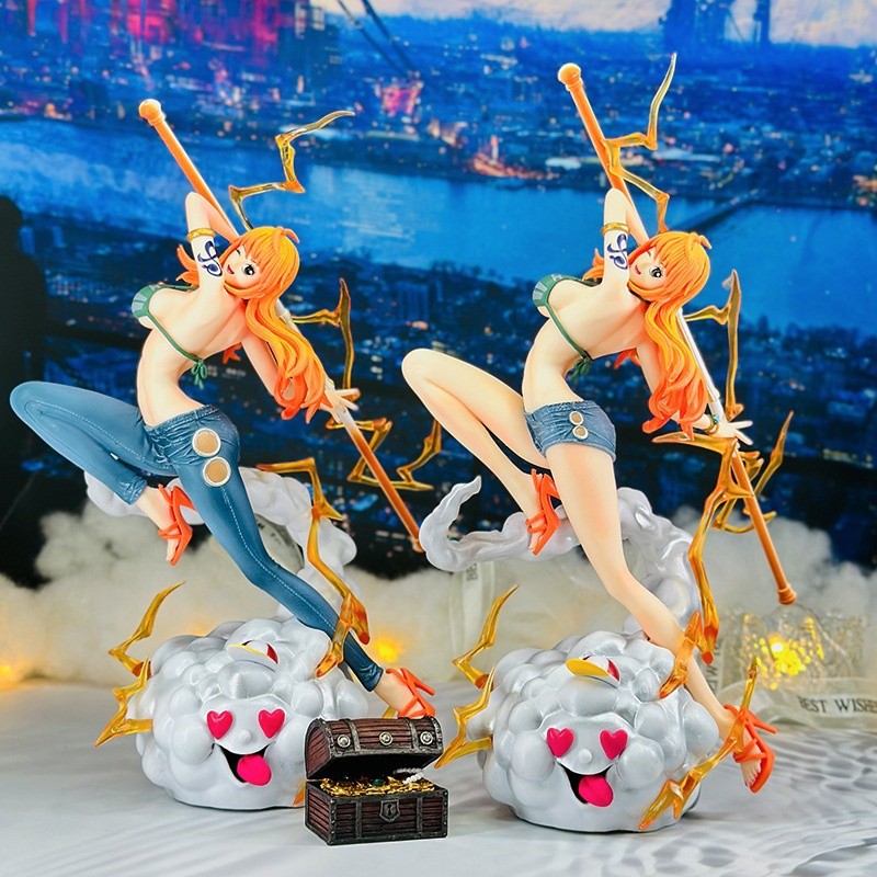 One Piece IU Resonance Nami Straw Hat GK Dekorasi Model Patung Tangan Anime Perifer Dua Dimensi |CBF