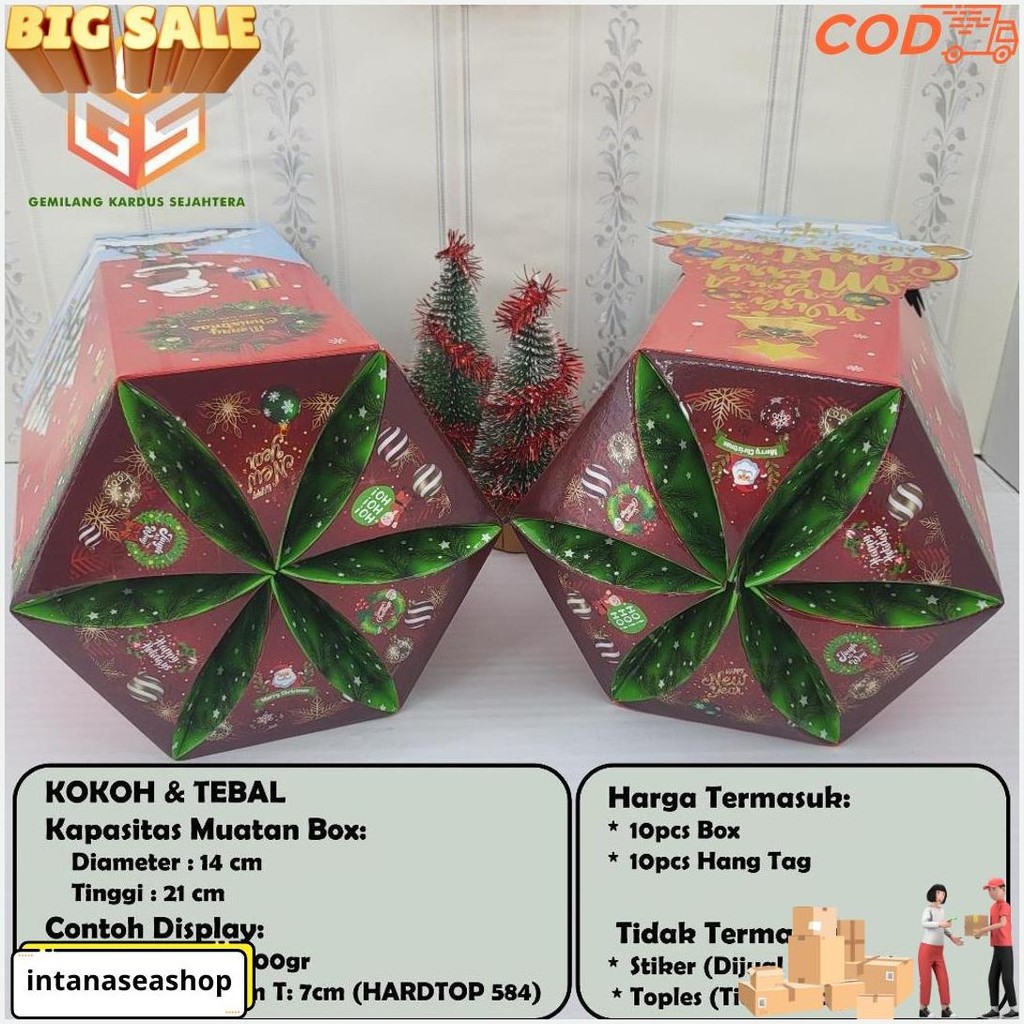 

10Pcs Box Natal [Free Hang Tag] | Ukuran 3 Toples 500Gr | Box Christmas | Dus Natal | Dus Christmas | Box 3 Toples 500Gr | Box Hampers Natal | Box Hampers Christmas | Box Kue Kering Original Produk