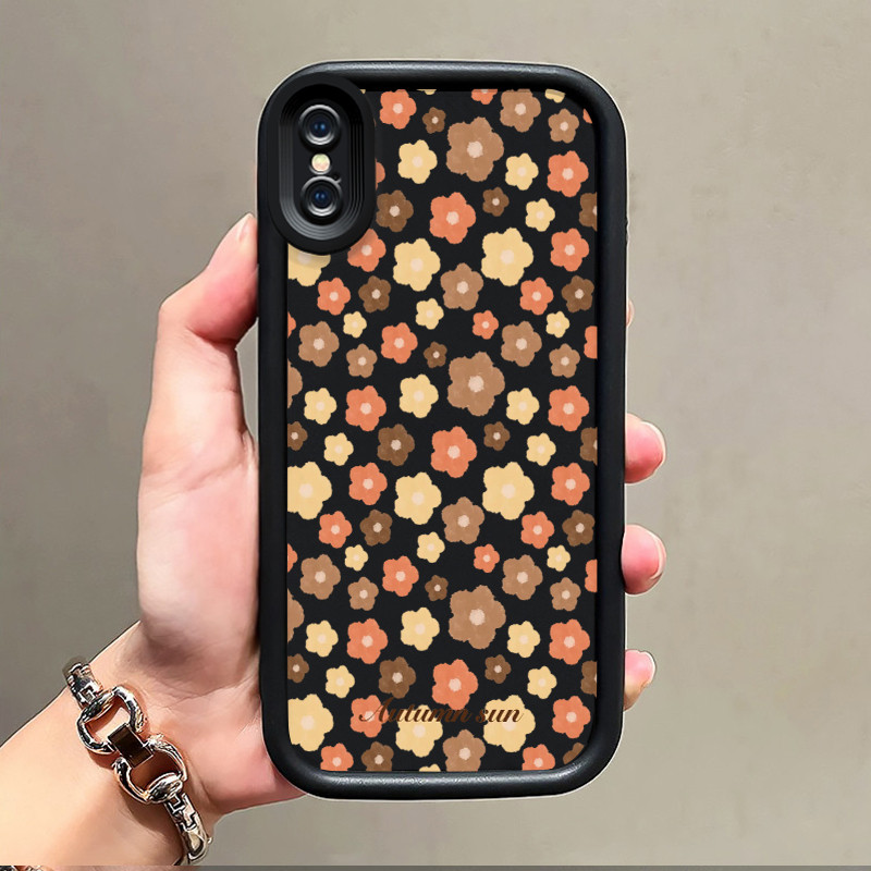 Casing Hp iPhone X Xr Xs Max Case Casing HP Kesing Softcase pola bunga kecil pelindung silikon cangk