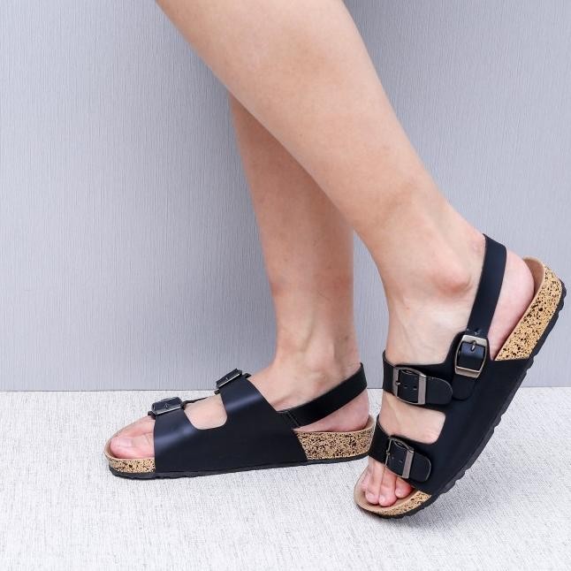 Pluvia - Jenia Sandal Flat Wanita Footbed