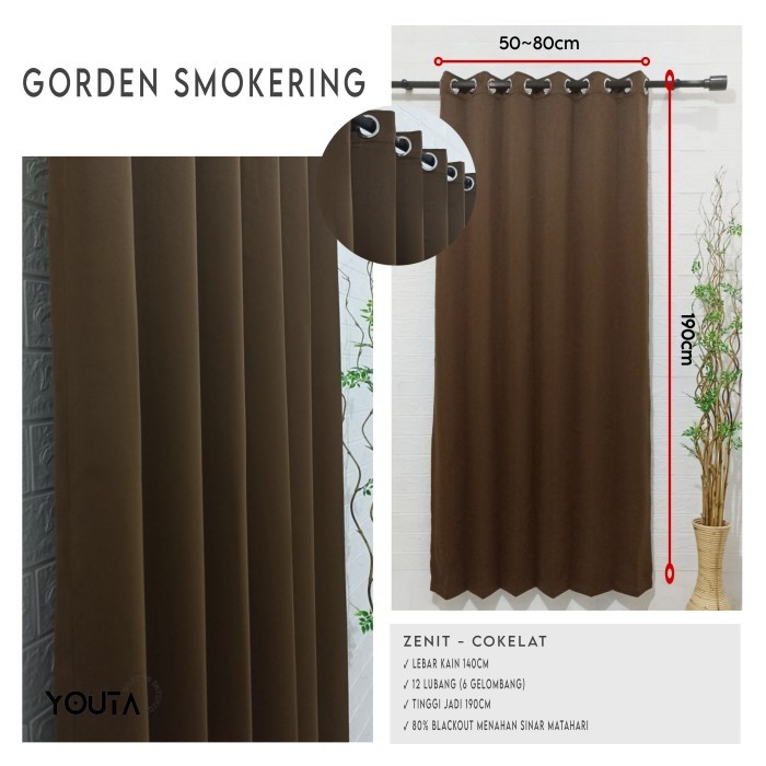 Ready Stock Gorden Blackout Gordyn Minimalis Polos Coklat