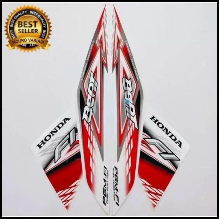 DISKON STIKER STRIPING LIST BODY FULL SET MOTOR HONDA BEAT FI 2014 HITAM 