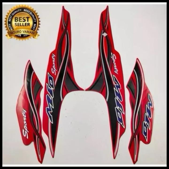 TERMURAH STIKER STRIPING LIST BODY FULL SET MOTOR YAMAHA MIO SPORTY 2005 MERAH 