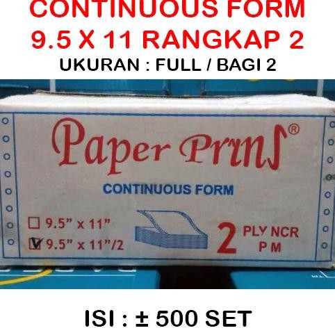 

Terlaris Continuous Form Paper Print 9x11 2 ply SALE