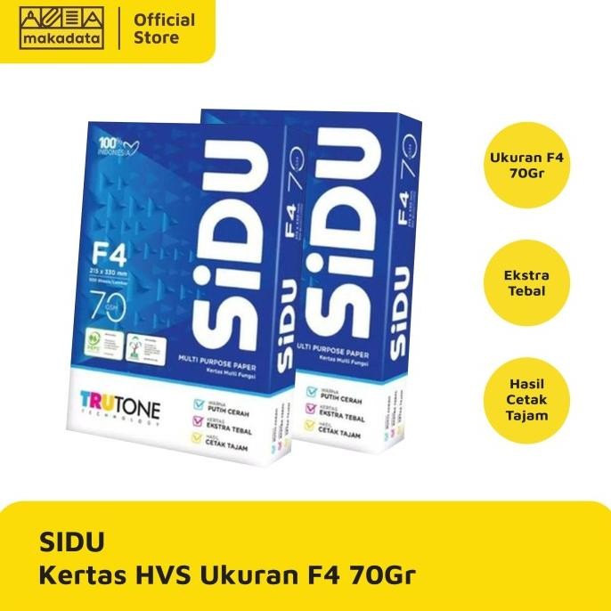 

Terlaris KERTAS HVS | PRINT | FOTOCOPY SIDU F4 70 GRAM (1 RIM) SALE