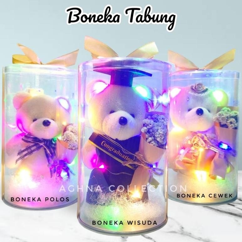 Big Sale Boneka Tabung Beruang Bear Buket Mini Edelweis Kado Hadiah Souvenir Wisuda Ulang Tahun Anny