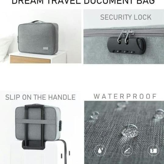 

SUNSHINE LOCKIT TRAVEL DOCUMENT BAG 3 DIGIT PASSWORD TAS DOKUMEN ANTI