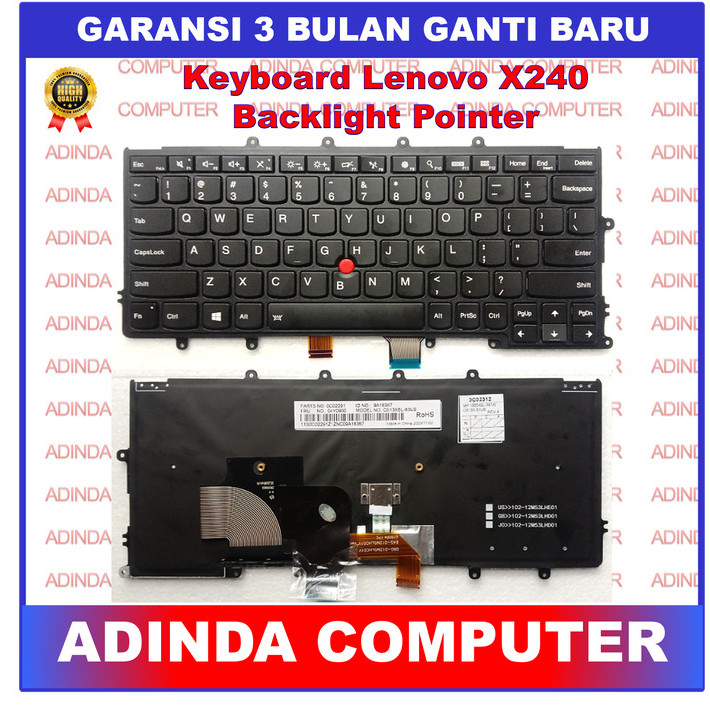 ada Keyboard Lenovo Thinkpad X240 X250S X260 X270 X250 Backlight Pointer