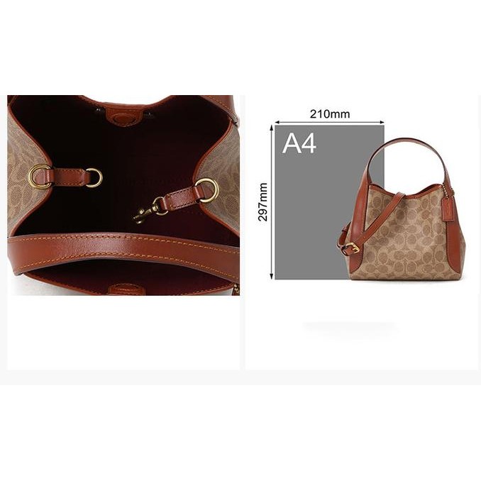 COACH HADLEY21 Hobo pundak wanita mohon tas Bucket Bag Coach Tas
