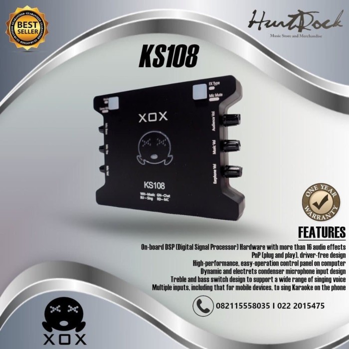 Terlaris Soundcard / Audio Interface Recording Usb Xox Ks108