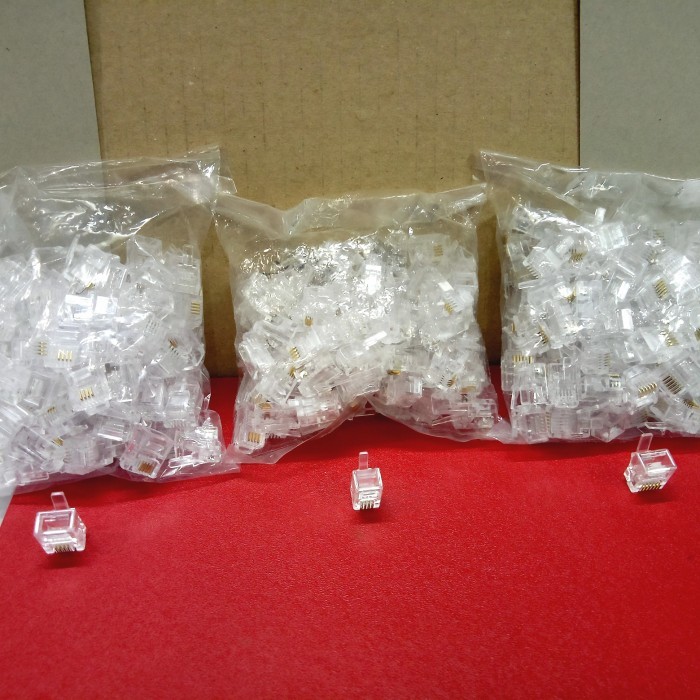 Cuci Gudang Konektor Rj11 Rj 11 4Pin Besar Rj 9 Rj9 4Pin Keci Rj12 Rj 12 6Pin