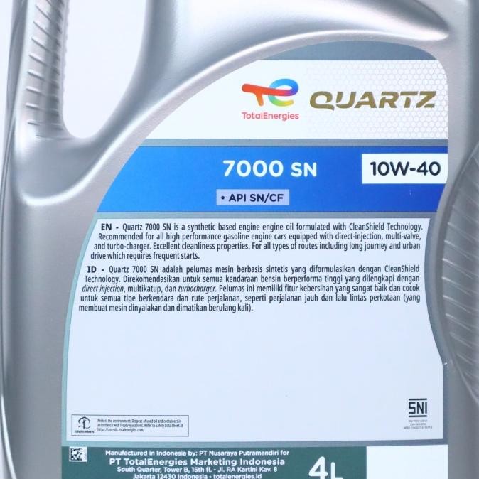 OLI TOTAL QUARTZ 7000 SN 10W-40 4L - OLI TOTAL QUARTZ 7000 10W40 4L