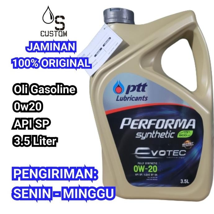 PTT Performa Synthetic ECO 0w20 0w 20 3.5L oli mobil