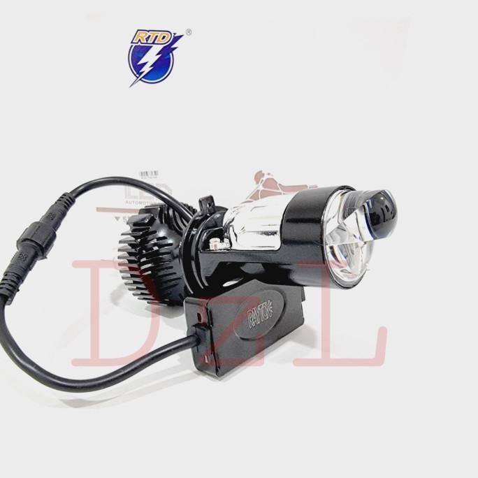 Lampu utama led rtd m01x mini projector h4 projie cut off motor mobil