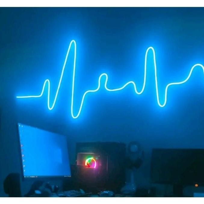 Promo Lampu Hias Motif Detak Jantung Lampu Hias Kamar Aesthetic Neon HT