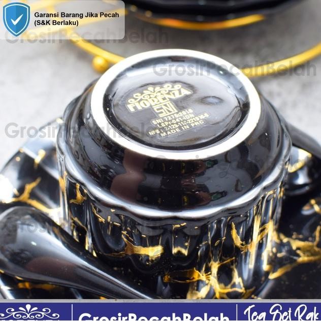 Cangkir Set Tea Set Gelas Rak Teh Kopi Motif Marble Fiorenza 812C