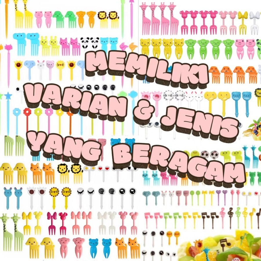 tusuk bento garpu bento tusuk buah lucu unik