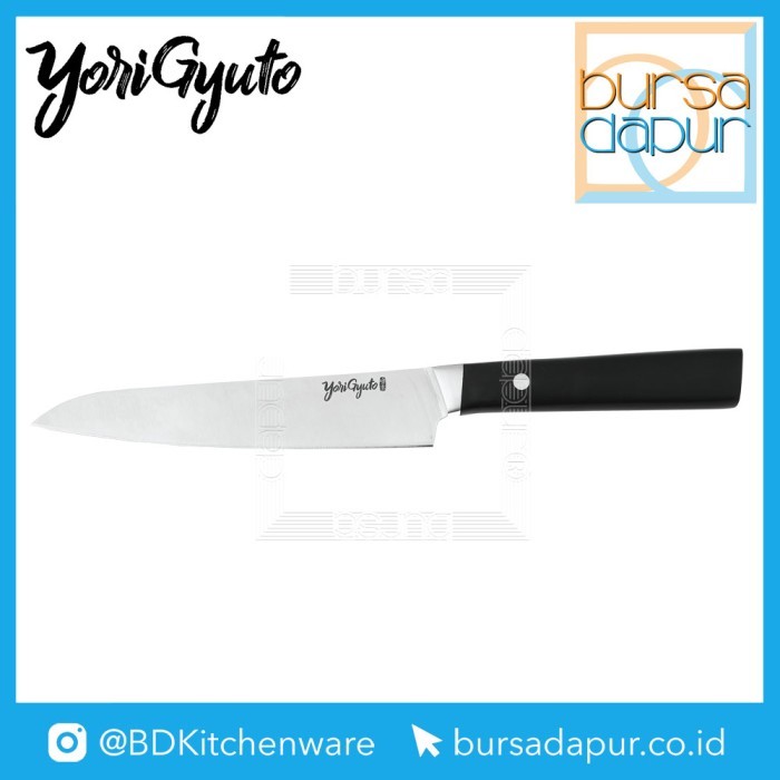 Produk Ready Yori Gyuto Utility Knife 15 cm / Pisau Stainless Steel Gagang Hitam