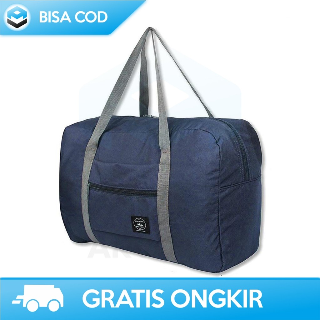TAS PIKNIK TRAVEL BAG WANITA LOKAL BESAR BAHAN KAIN NILON BISA DILIPAT