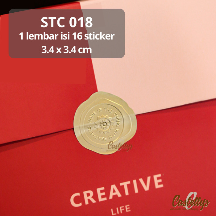 

TERMURAH - Sticker Stiker STC 018 Gold Emboss Label Kotak Kue Hampers Hadiah dll