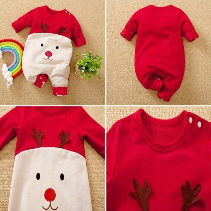 Baby Newborn Jumper Spesial Natal Baju Kostum Natal Anak Bayi Set Gift TS