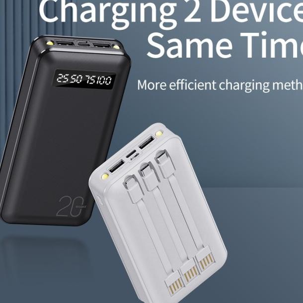 Powerbank 20000Mah Atau10000Mah Basike Dengan 3 Kabel Gisi Daya