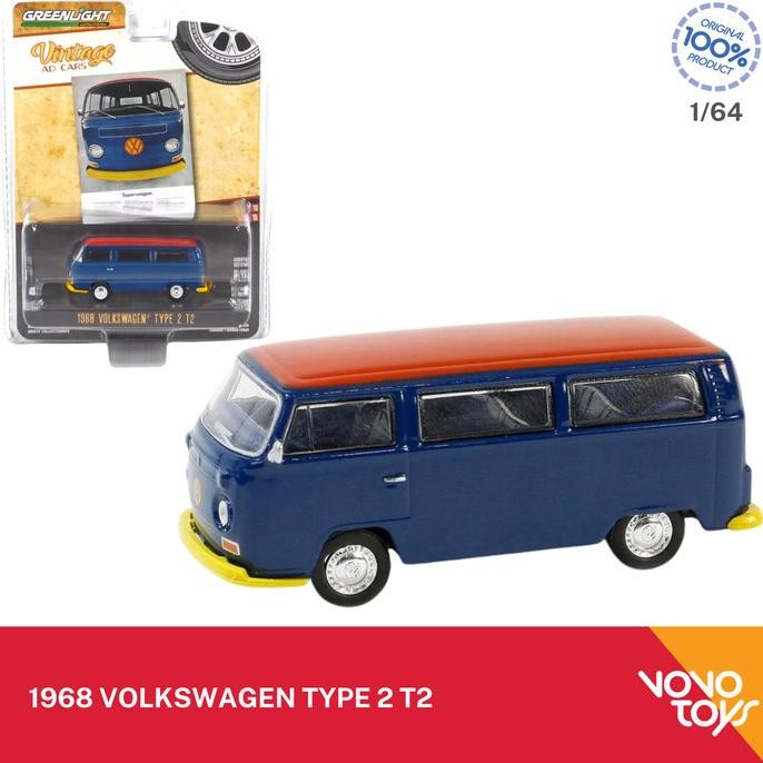 Greenlight 1/64 1968 Volkswagen Type 2 T2- Greenlight Vintage Ad Cars