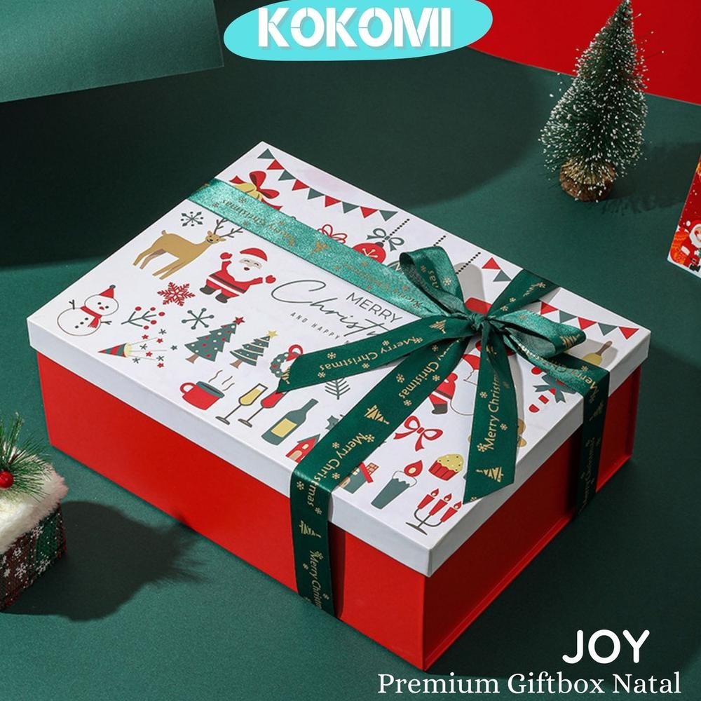 

Kokomi Premium Giftbox Joy Tebal Hardbox Kotak Hadiah Natal Christmas Box Hampers Ukuran Besar 29X22 Hari Ini