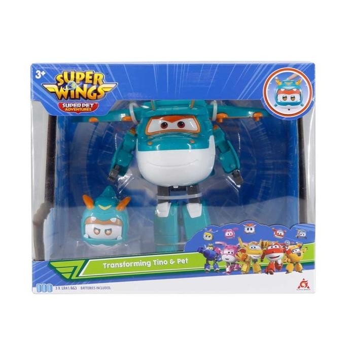 Super Wings Robot Transforming Tino & Super Pet Original