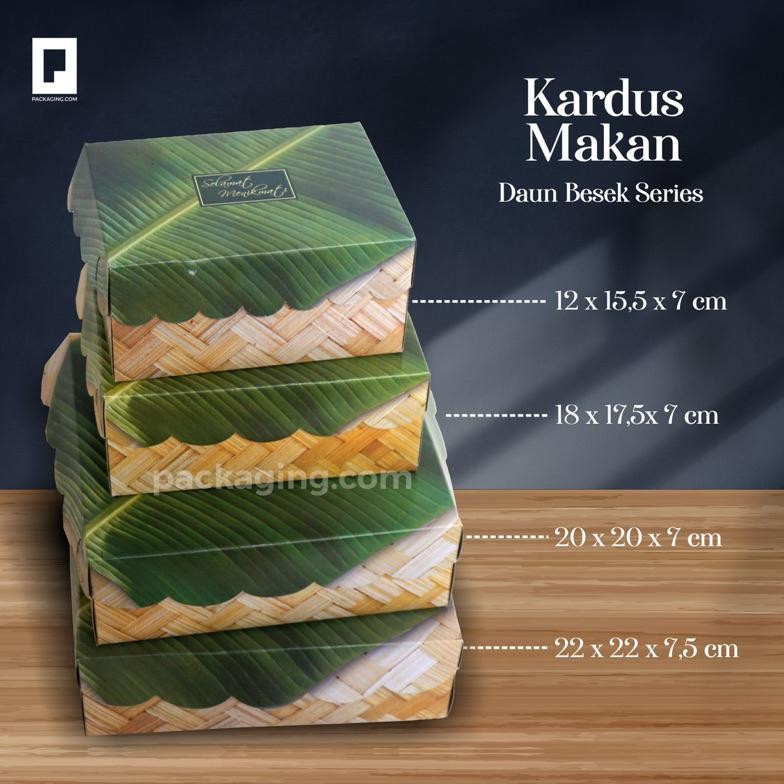 PENAWARAN TERBATAS Dus Kotak Nasi Motif Daun- Besek R10K /Uk 20x20x7/Dus Hajatan/Dus Kekinian ||